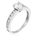 Bague "Brillant" Or Blanc 375/1000 Et Zirconium