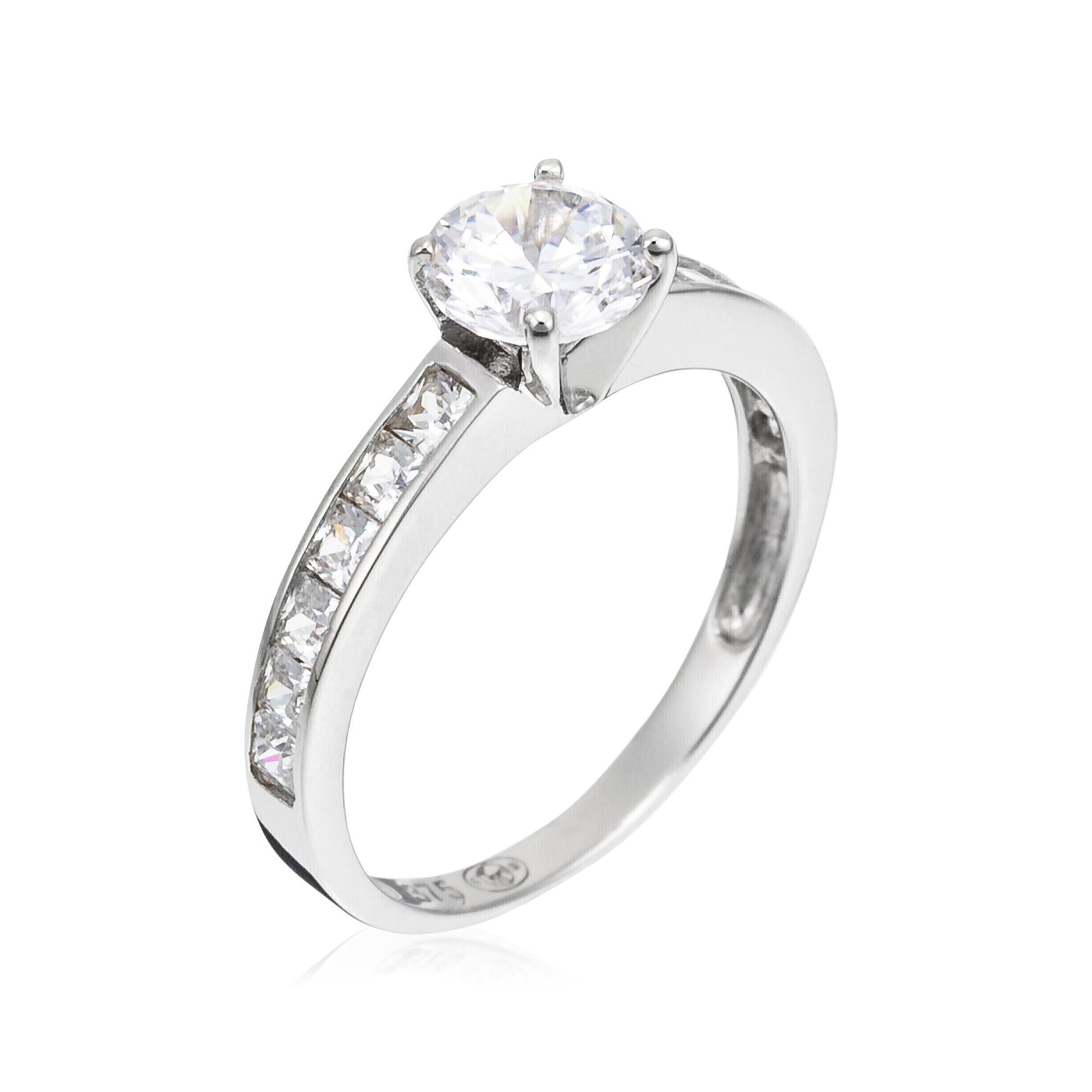 Anillo “Brillant” Oro blanco 375/1000 y circonio