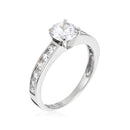 Bague "Brillant" Or Blanc 375/1000 Et Zirconium