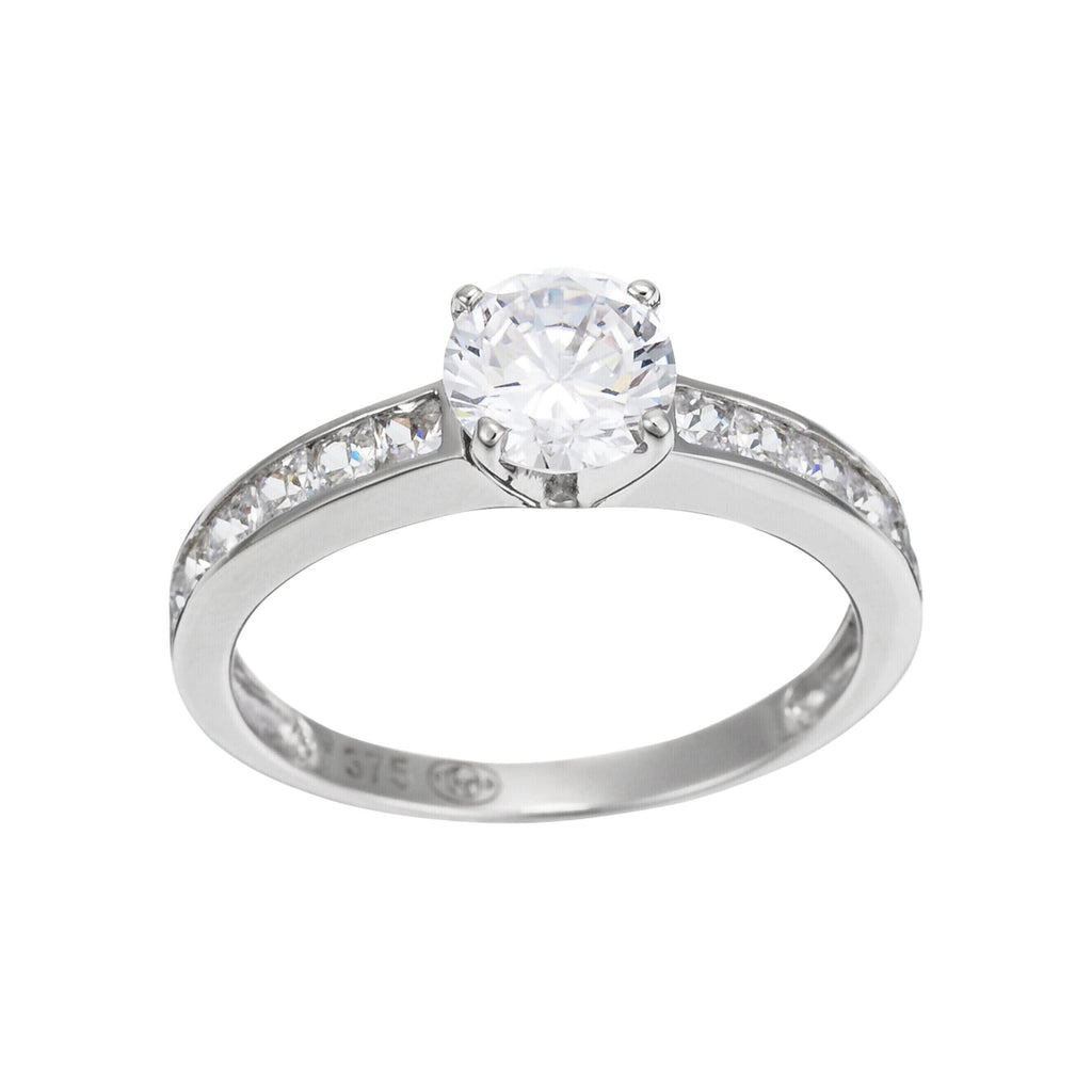 Anillo “Brillant” Oro blanco 375/1000 y circonio