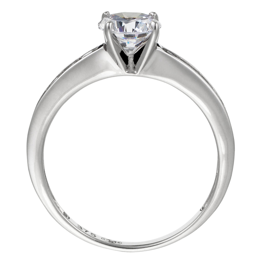 Anillo “Brillant” Oro blanco 375/1000 y circonio