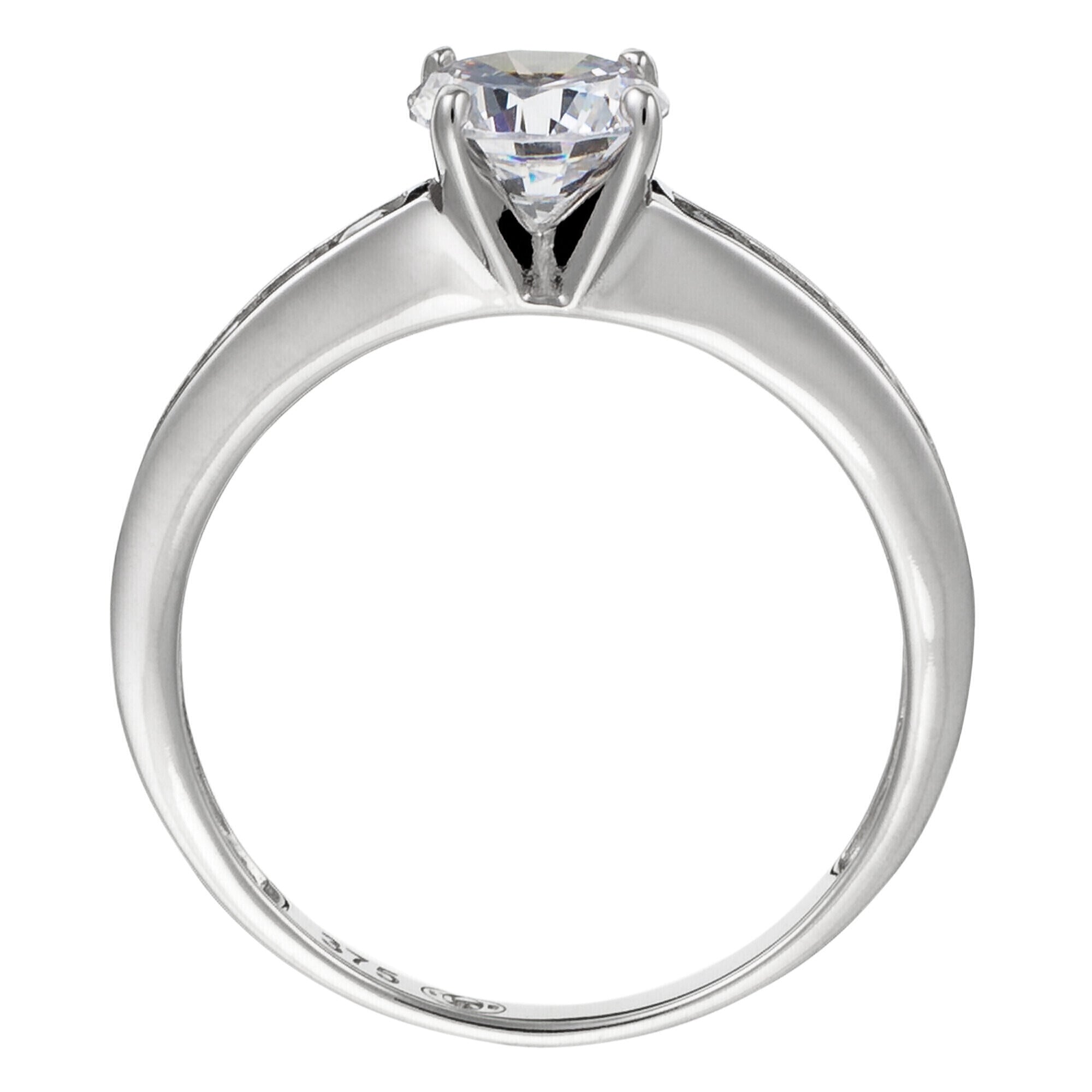 Anillo “Brillant” Oro blanco 375/1000 y circonio