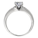 Bague "Brillant" Or Blanc 375/1000 Et Zirconium