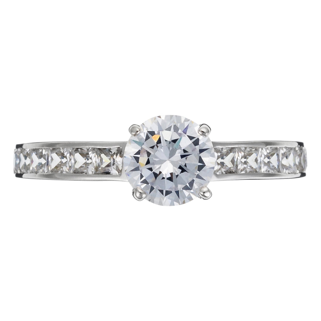 Anillo “Brillant” Oro blanco 375/1000 y circonio
