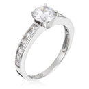 Bague "Brillant" Or Blanc 375/1000 Et Zirconium