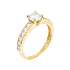 Anillo “Brillant” Oro amarillo 375/1000 y circonio
