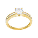 Bague "Brillant" Or Jaune 375/1000 Et Zirconium