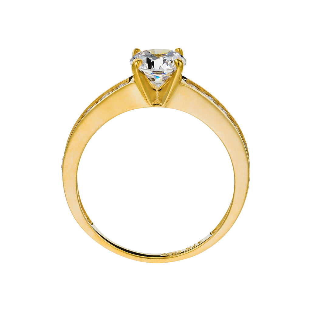 Anillo “Brillant” Oro amarillo 375/1000 y circonio