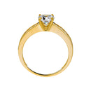 Bague "Brillant" Or Jaune 375/1000 Et Zirconium
