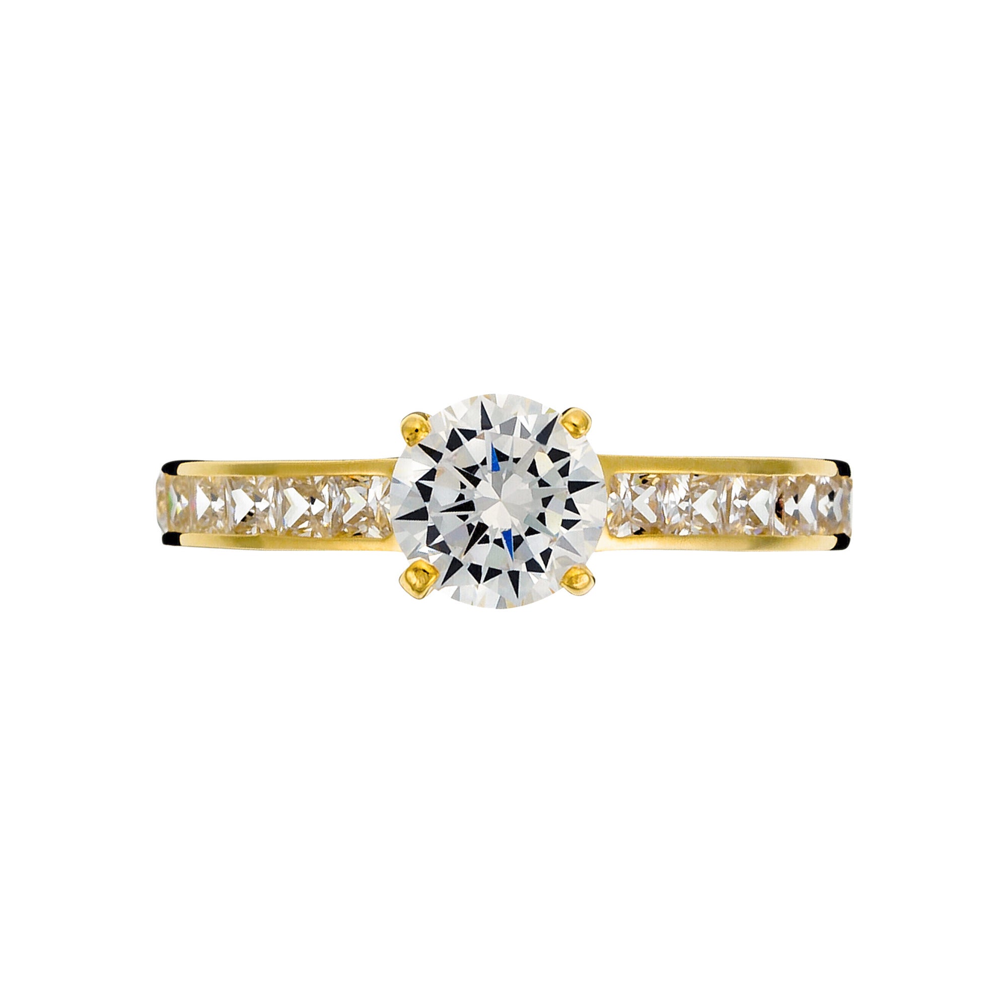 Anillo “Brillant” Oro amarillo 375/1000 y circonio