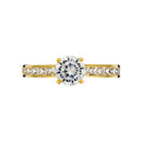 Bague "Brillant" Or Jaune 375/1000 Et Zirconium