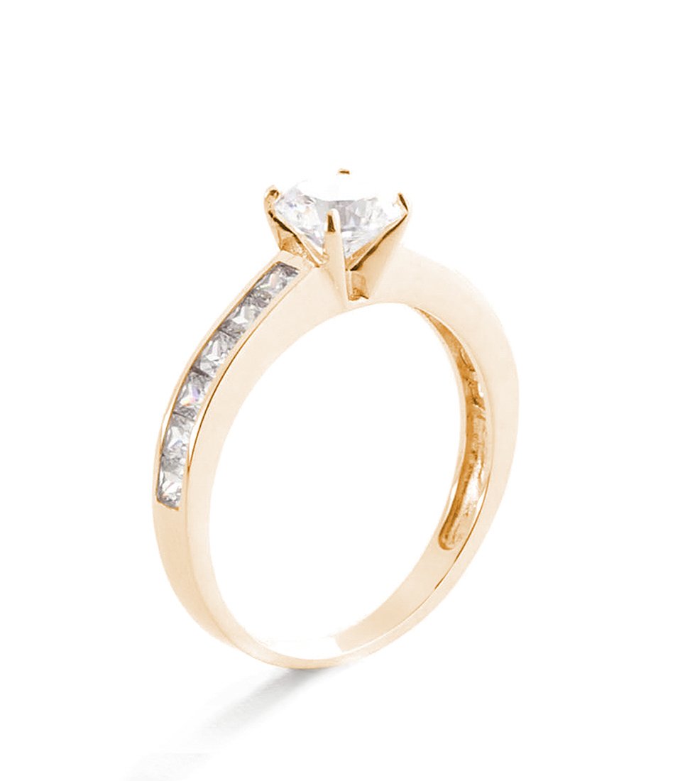 Anillo “Brillant” Oro amarillo 375/1000 y circonio