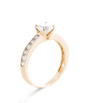 Bague "Brillant" Or Jaune 375/1000 Et Zirconium