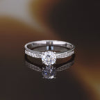 Bague "Amoureuse Brillante" Or Blanc 375/1000
