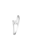 Bague "Joliesse" Or Blanc 375/1000 Et Zirconium