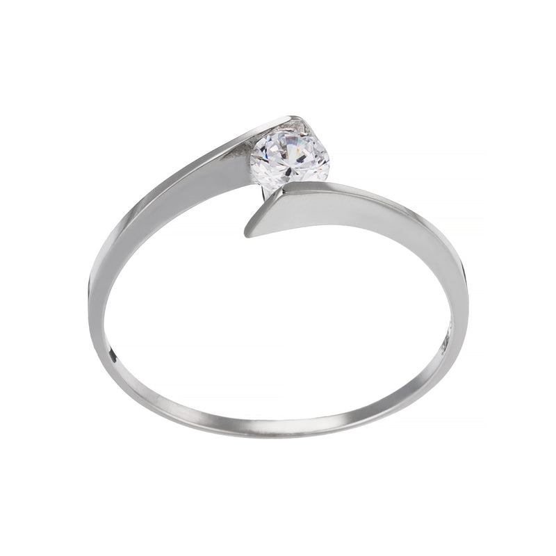 Bague "Joliesse" Or Blanc 375/1000 Et Zirconium