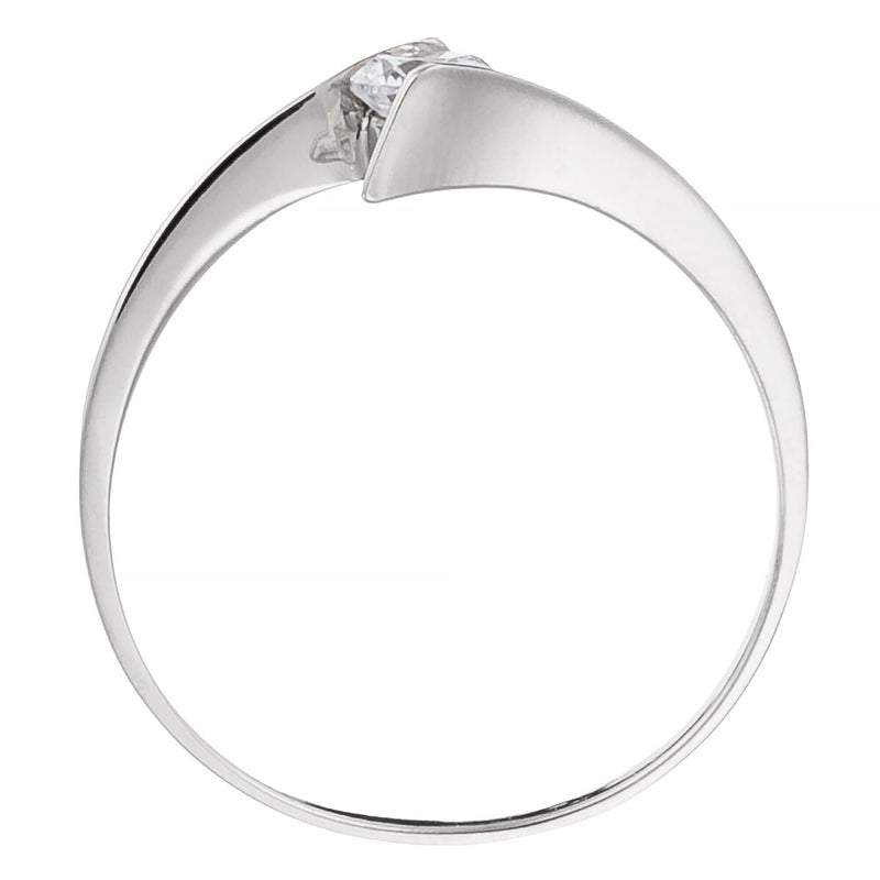 Bague "Joliesse" Or Blanc 375/1000 Et Zirconium