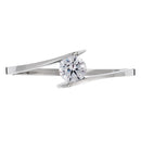 Bague "Joliesse" Or Blanc 375/1000 Et Zirconium