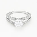 Bague "La Merveilleuse" Or Blanc 375/1000 Et Zirconium