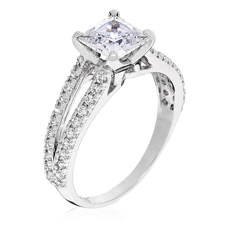 Bague "La Merveilleuse" Or Blanc 375/1000 Et Zirconium