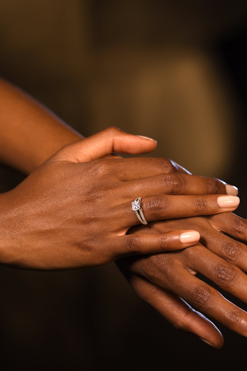 Bague "La Merveilleuse" Or Blanc 375/1000 Et Zirconium