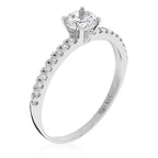 Bague "Destinée" Or Blanc 375/1000 Et Zirconium