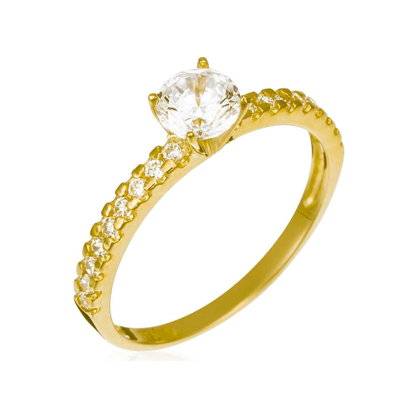 Anello "Destinée" in oro giallo 375/1000 e zirconio