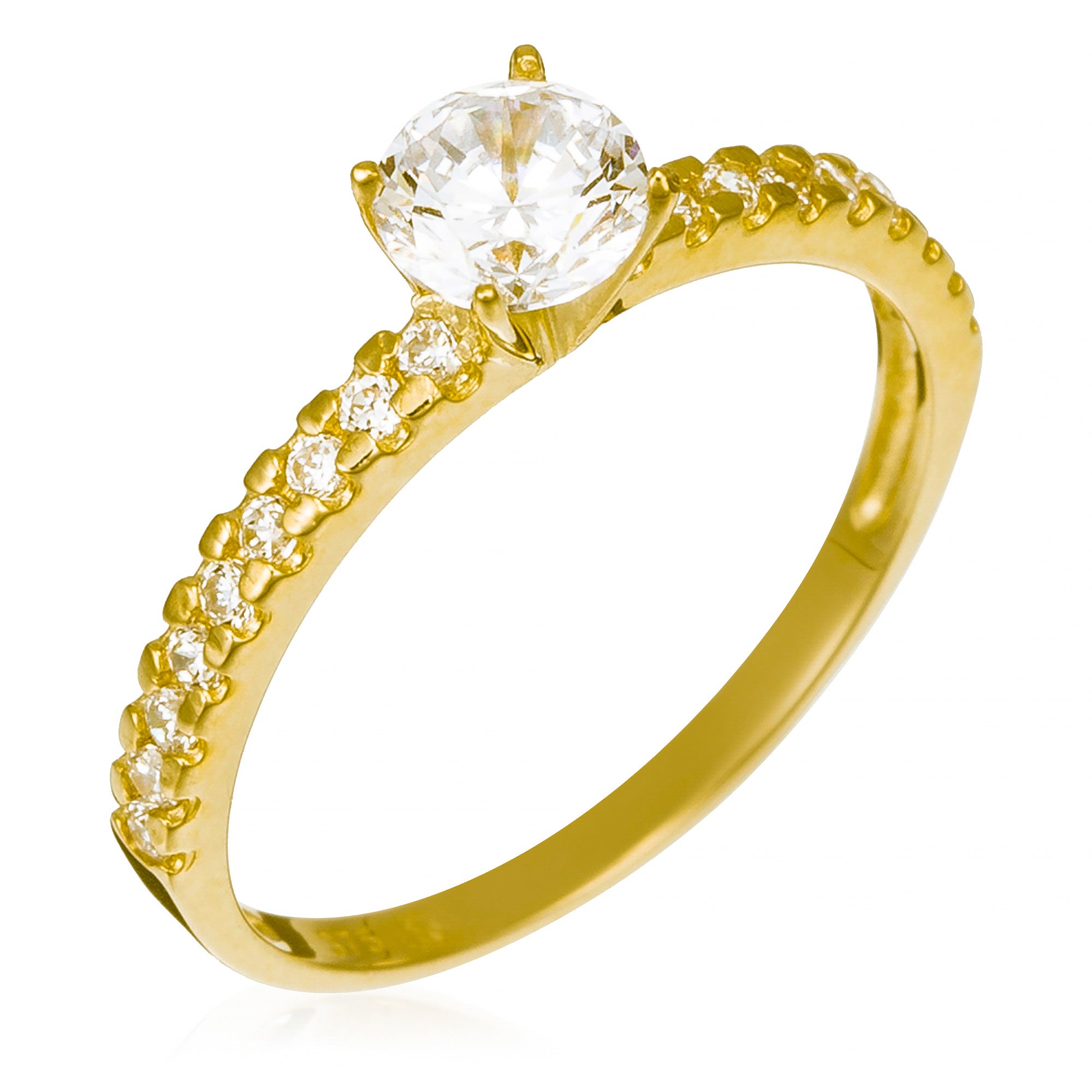 Anillo “Destinée” Oro amarillo 375/1000 y circonio