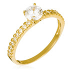 Anillo “Destinée” Oro amarillo 375/1000 y circonio