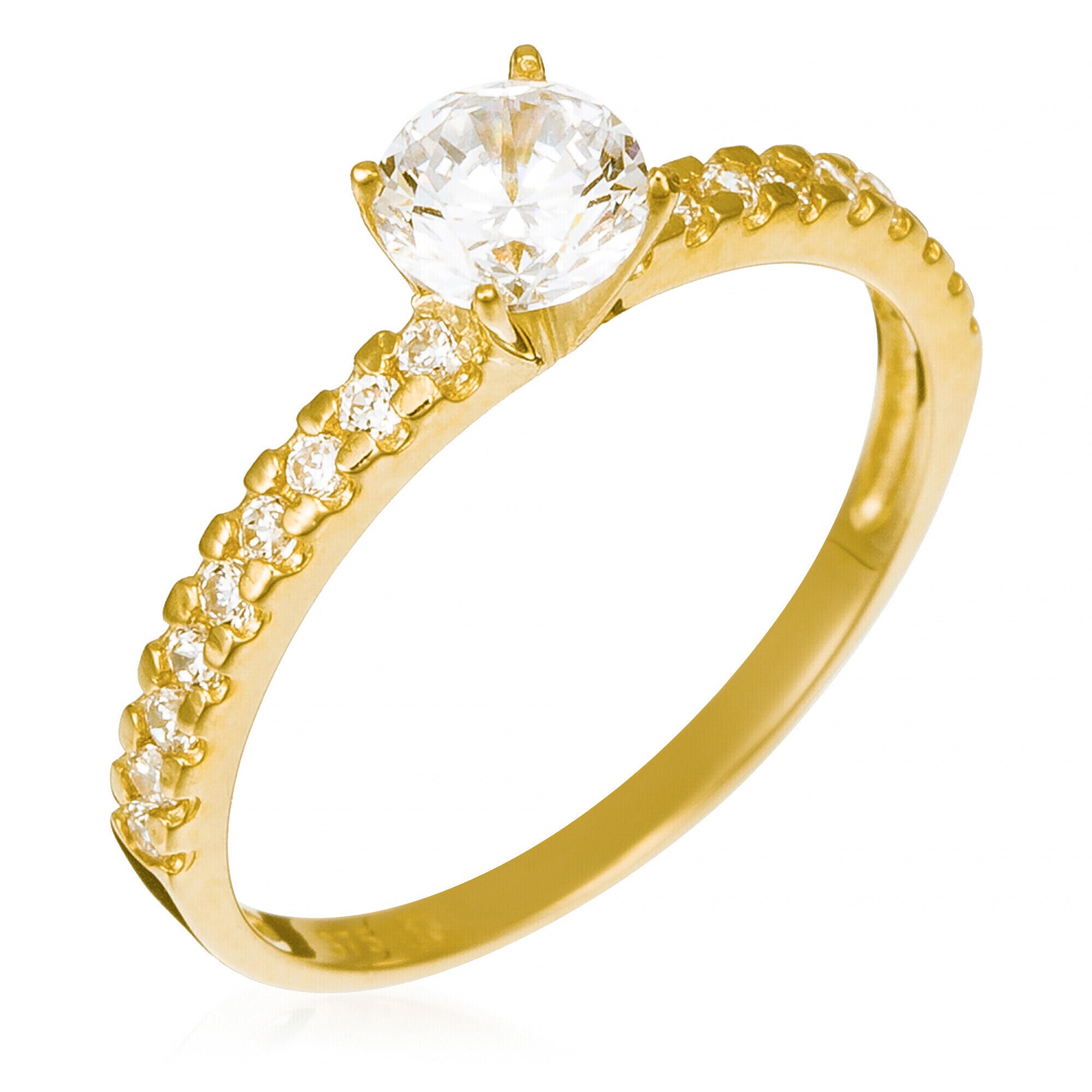 Anillo “Destinée” Oro amarillo 375/1000 y circonio