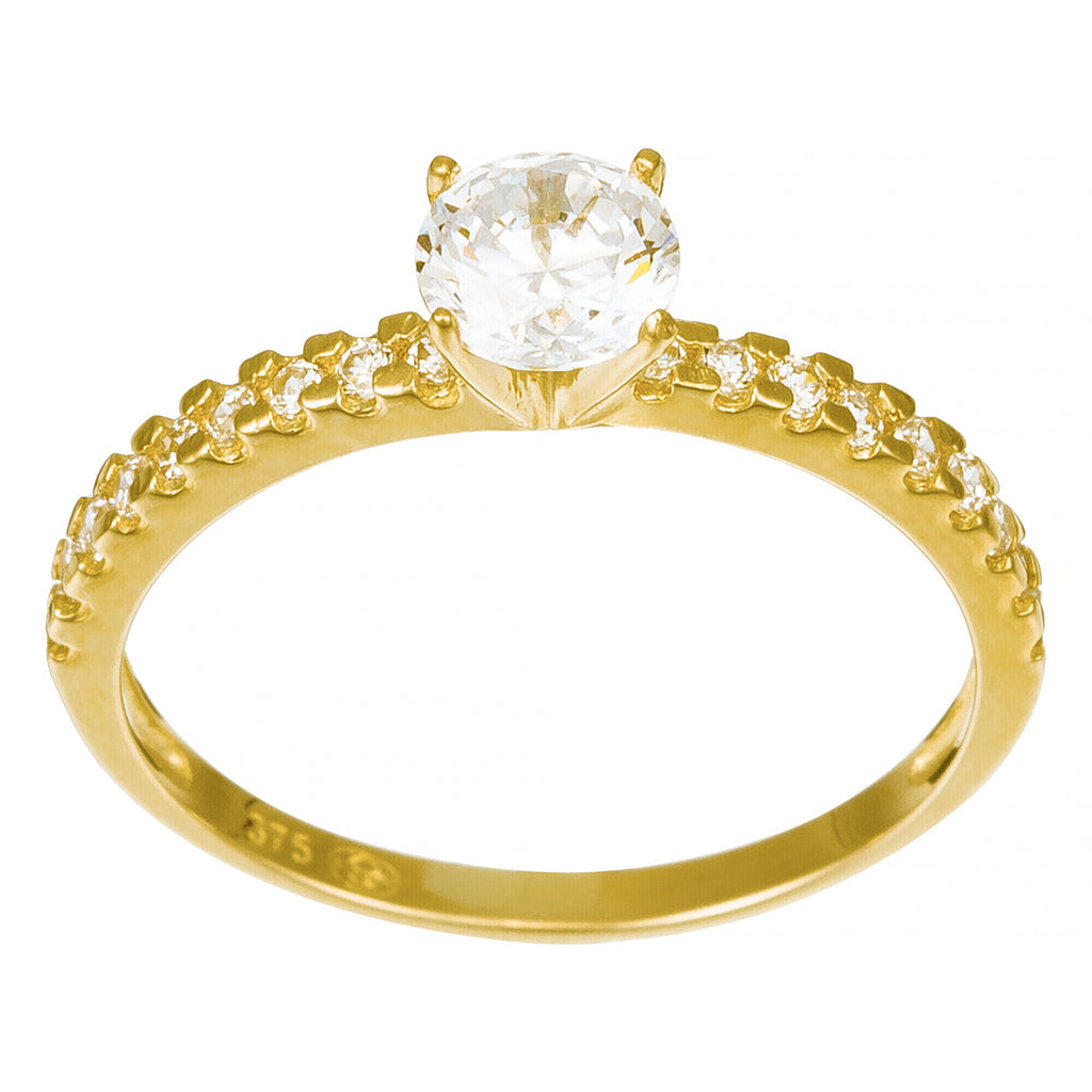 Anillo “Destinée” Oro amarillo 375/1000 y circonio