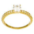 Anillo “Destinée” Oro amarillo 375/1000 y circonio