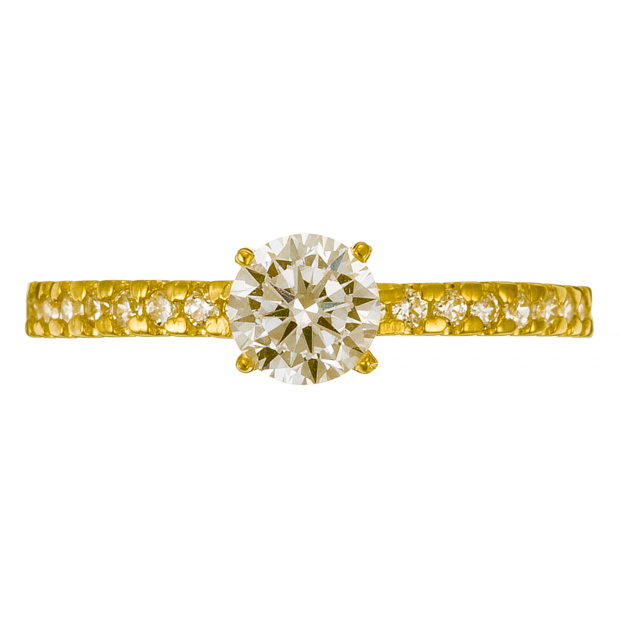 Anillo “Destinée” Oro amarillo 375/1000 y circonio