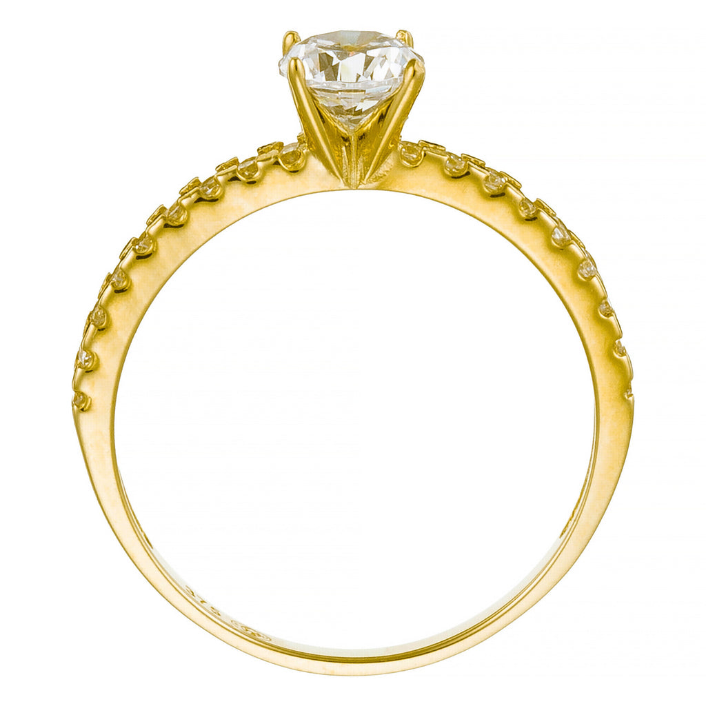 Anillo “Destinée” Oro amarillo 375/1000 y circonio