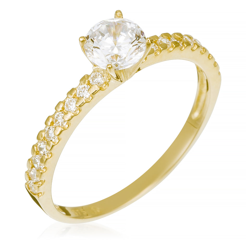 Anillo “Destinée” Oro amarillo 375/1000 y circonio