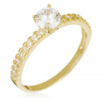 Anillo “Destinée” Oro amarillo 375/1000 y circonio