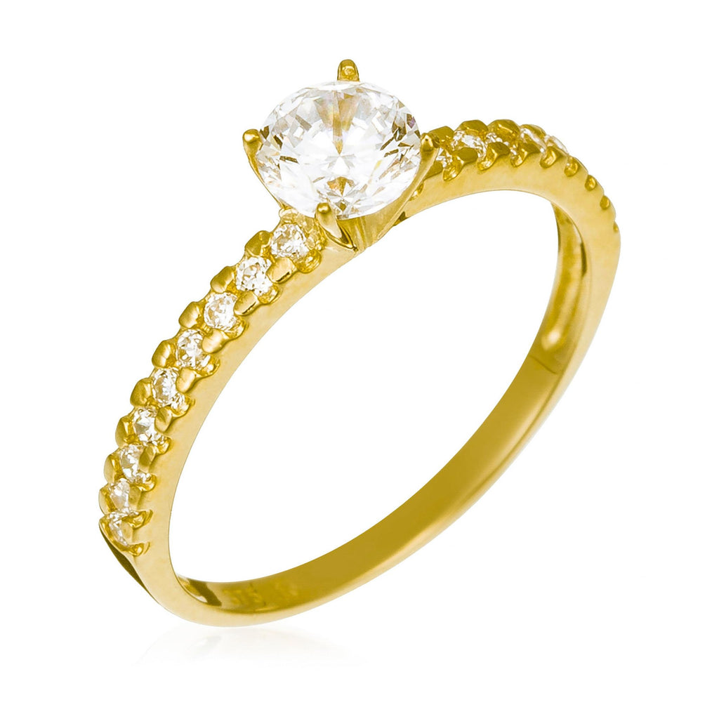 Bague "Destinée" Or Jaune 375/1000 Et Zirconium