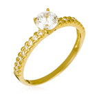 Bague "Destinée" Or Jaune 375/1000 Et Zirconium