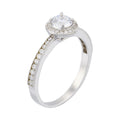 Bague "Harmonie" Or Blanc 375/1000 Et Zirconium