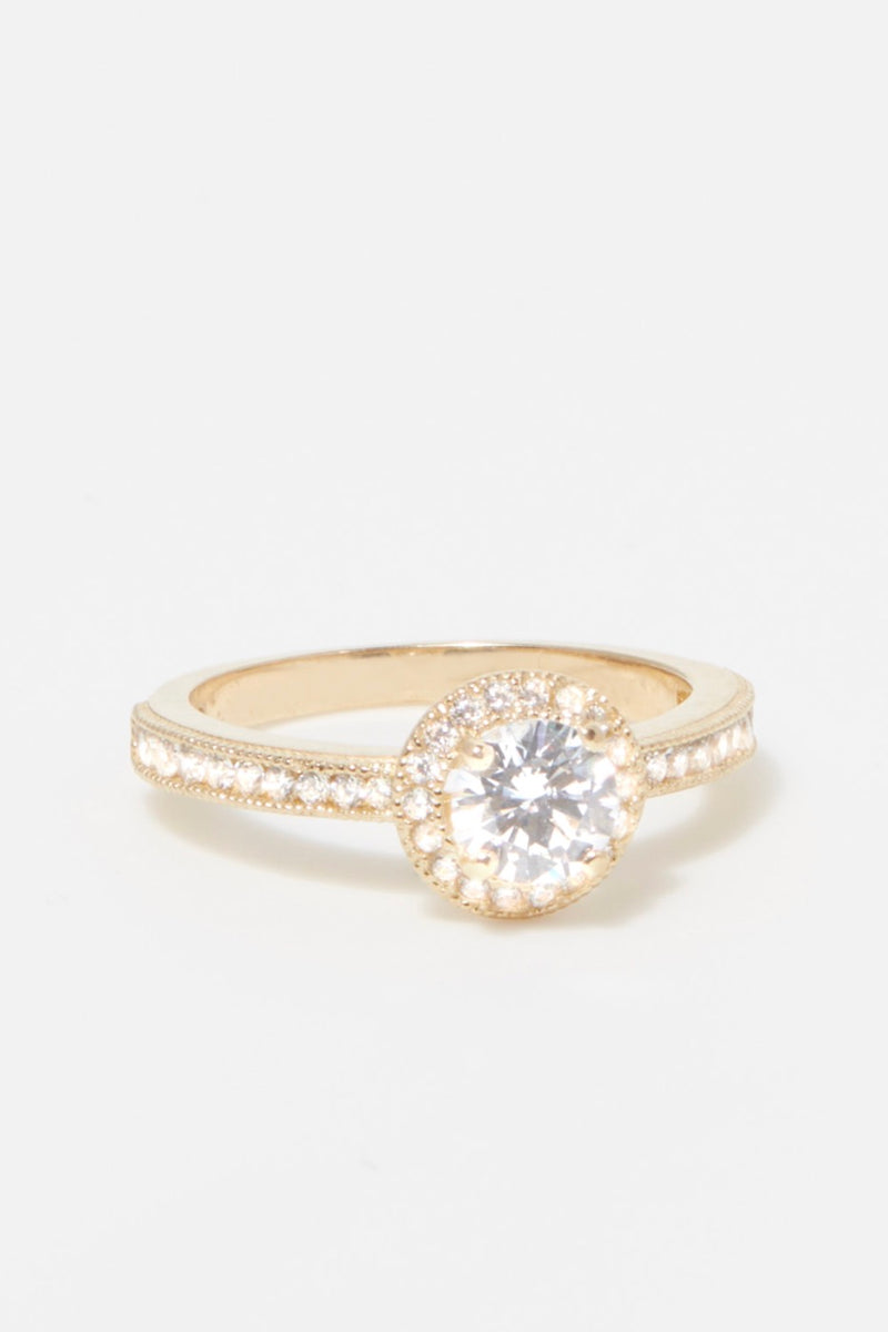 Anillo "Harmony" - Oro amarillo 375/1000 y circonio