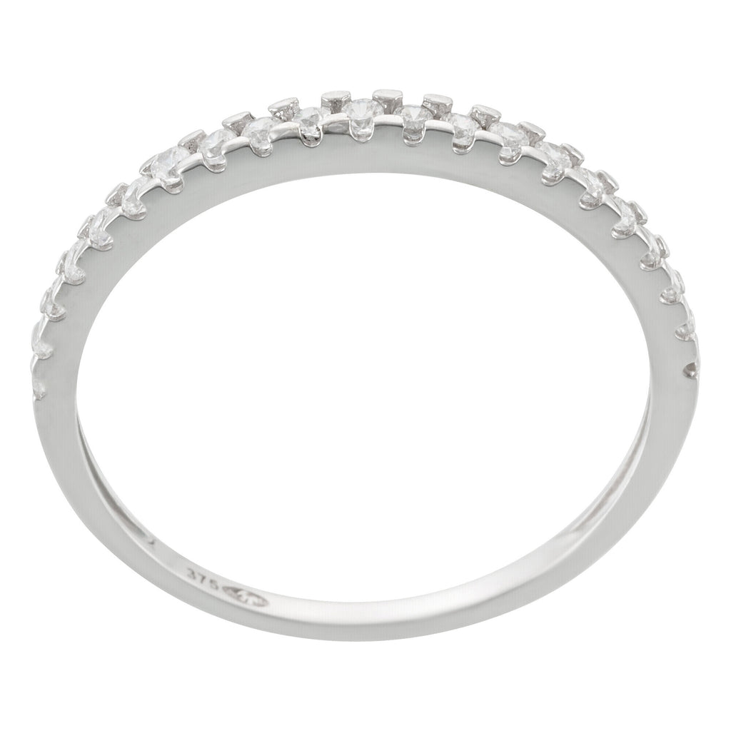"Délicatesse" Ring White Gold 375/1000 And Zirconium