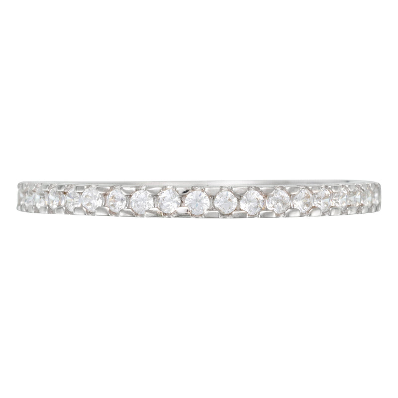 Bague "Délicatesse" Or Blanc 375/1000 Et Zirconium