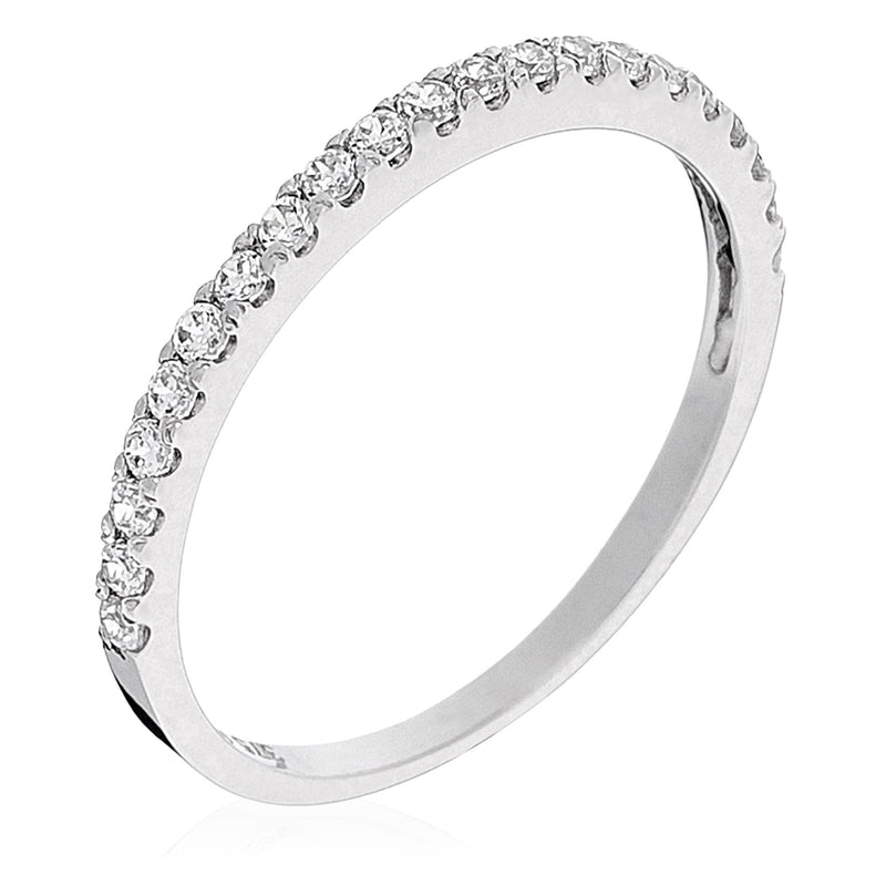 Bague "Délicatesse" Or Blanc 375/1000 Et Zirconium