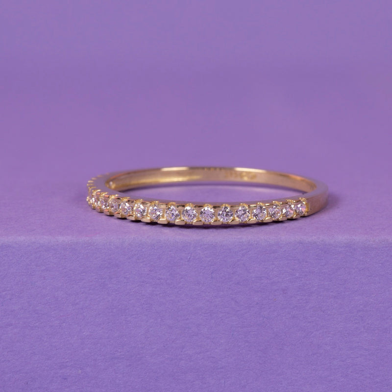 "Delicacy" Ring - 375/1000 Yellow Gold and Zirconium