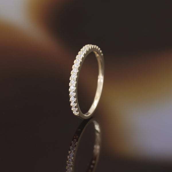 Bague "Délicatesse" Or Jaune 375/1000 Et Zirconium