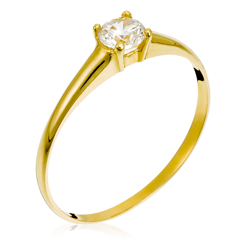 Bague "Raffinée" Or Jaune 375/1000 Et Zirconium