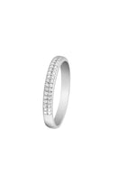 Bague "Justesse" Or Blanc 375/1000 Et Zirconium