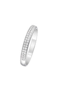"Justesse" White Gold 375/1000 And Zirconium Ring
