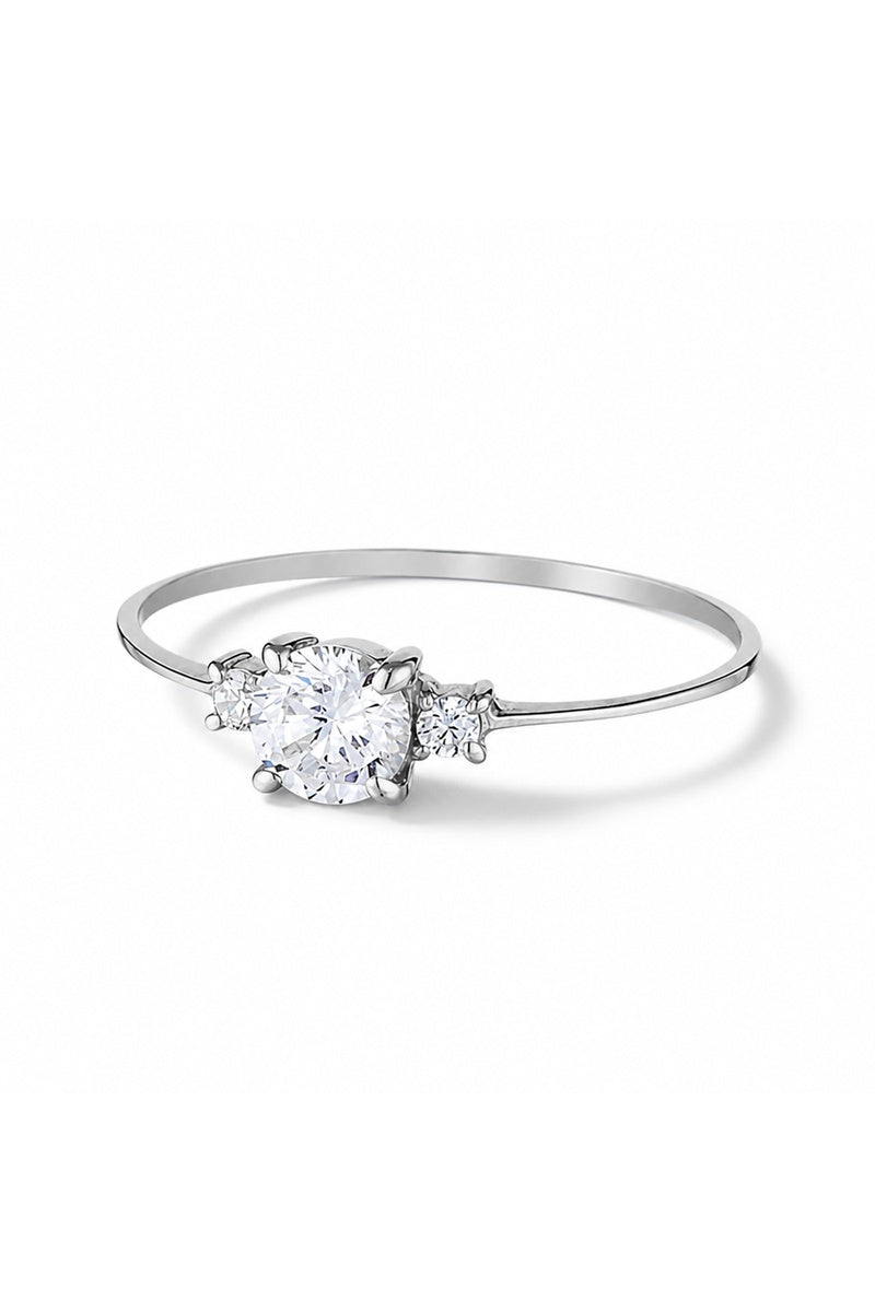 Bague "Intuition" Or Blanc 375/1000 Et Zirconium