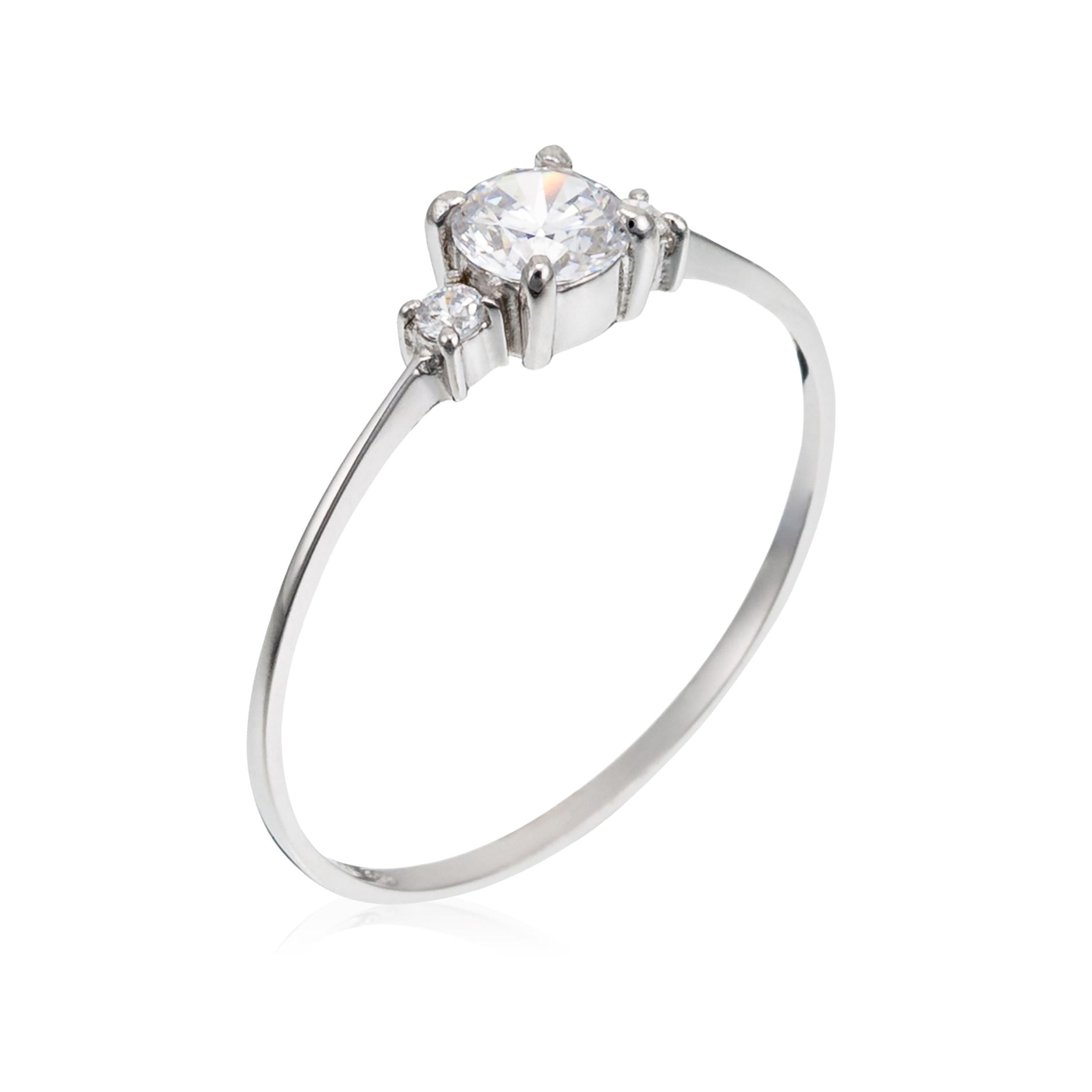 "Intuition" Ring in 375/1000 White Gold and Zirconium